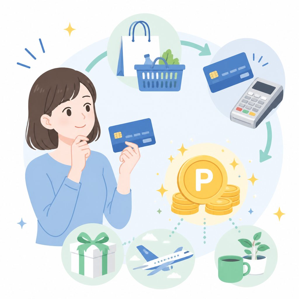 クレジットカードのポイント還元率ってなに？計算のしくみを解説のイメージイラスト