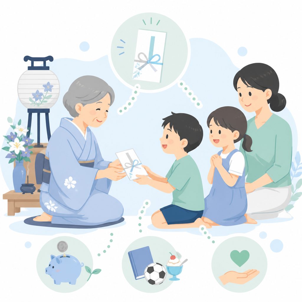 お盆玉ってなに?相場はいくら?渡し方をやさしく解説のイメージイラスト