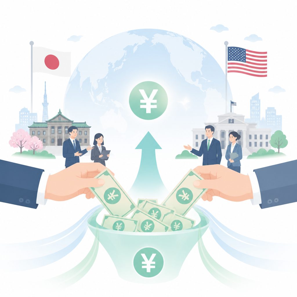 為替介入ってなに?日米協調で円を買う異例の展開を解説のイメージイラスト