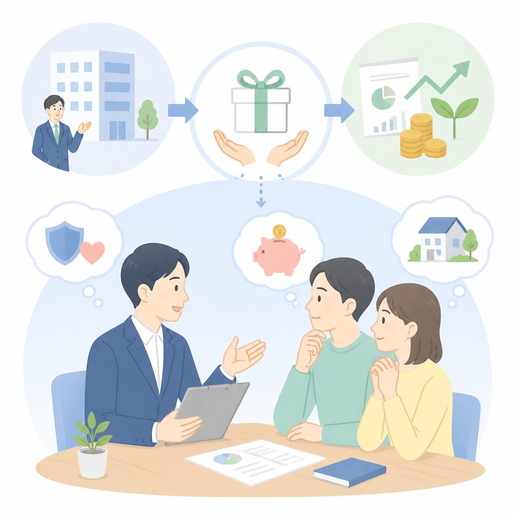 FPの無料相談はなぜ無料?仕組みと使うときの3つの注意点のイメージイラスト