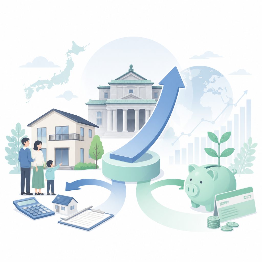 日銀が1.25%へ利上げ|住宅ローンと預金はいくら変わる?のイメージイラスト