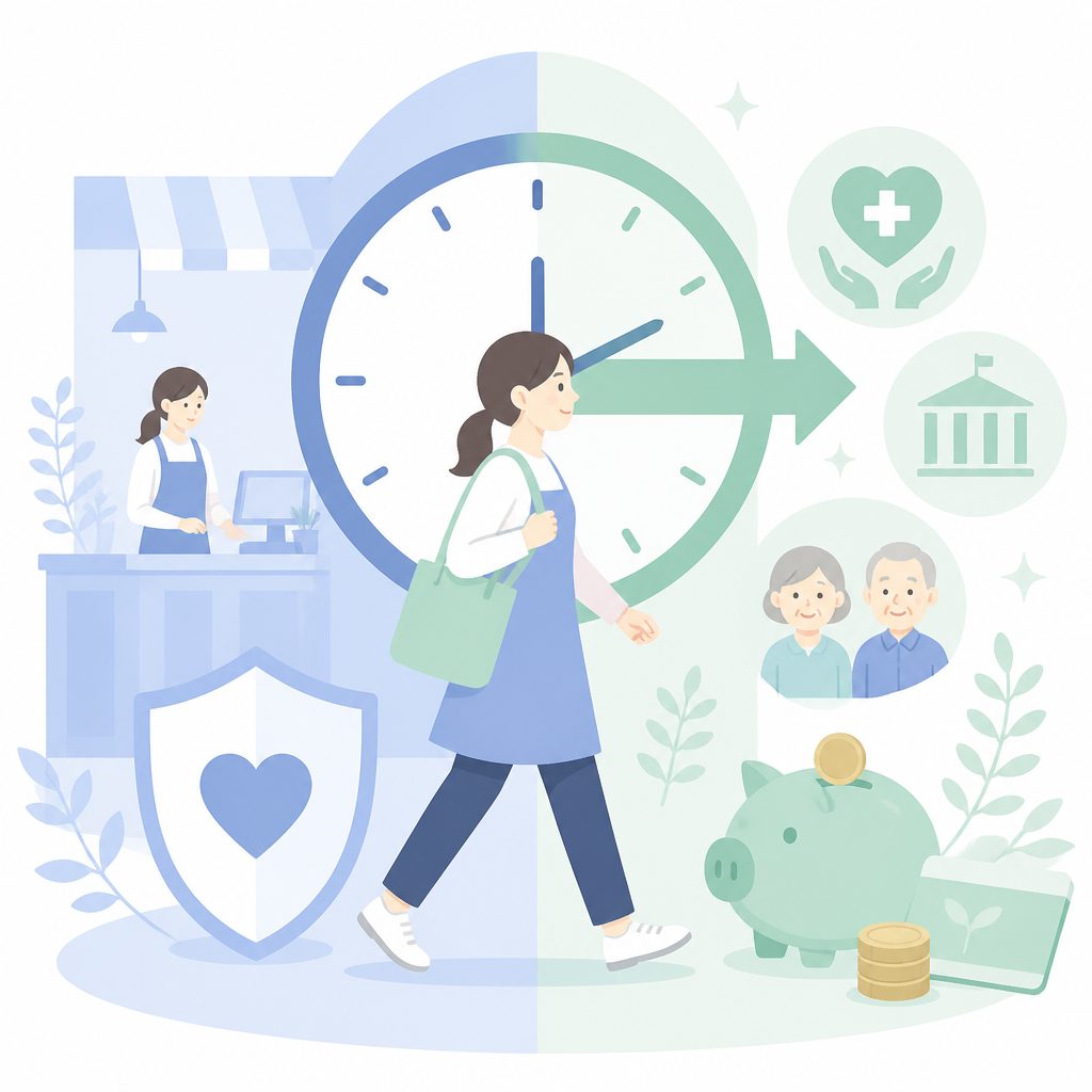 10月から「週20時間の壁」へ|パートの社会保険はこう変わるのイメージイラスト