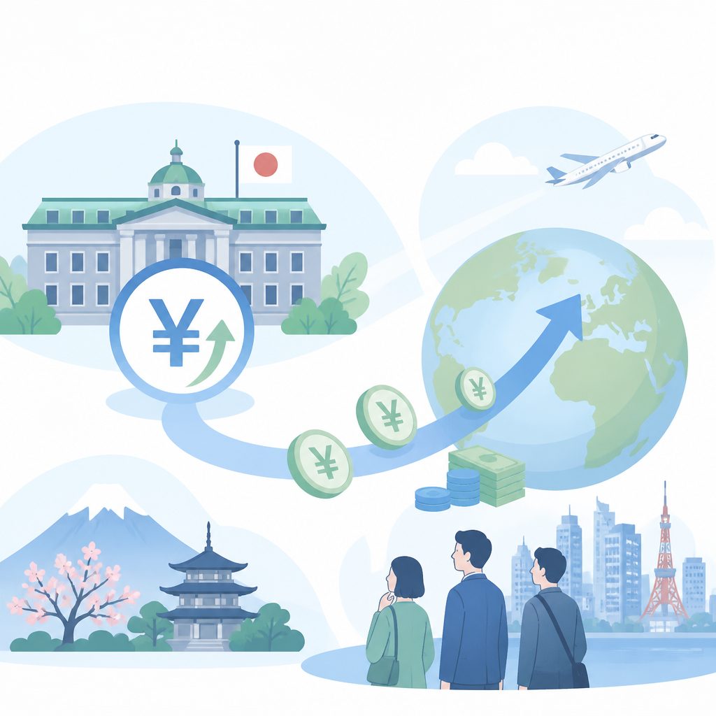 日銀の利上げで円安が進むのはなぜ?金利と為替の関係のイメージイラスト